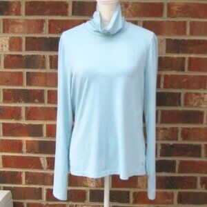 Athleta pale blue long sleeve top shirt blouse XL soft pullover athleisure style